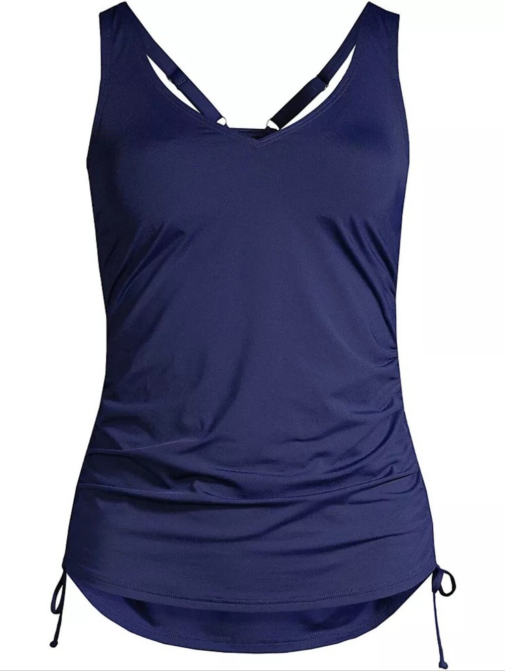 Land's End Women’s Tankini Swim Top with  Built In Underwire Size 16 D- Navy